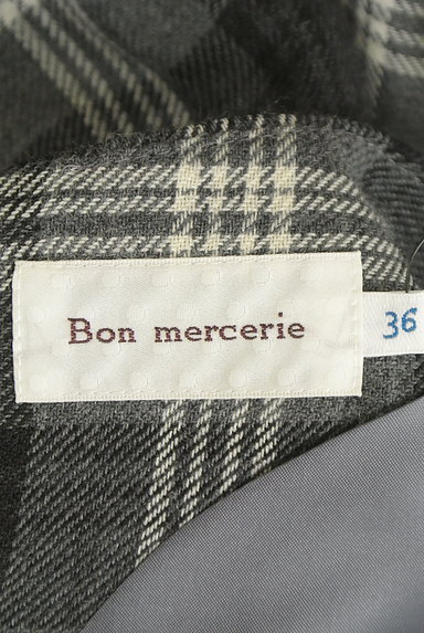 Bon mercerie（ボンメルスリー）の古着「ベロアリボンぺプラムチェック柄ワンピ（ワンピース・チュニック）」大画像６へ