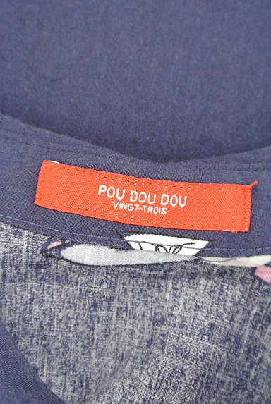 POU DOU DOU（プードゥドゥ）の古着「鳥柄リボン付きフレンチスリーブシャツ（カジュアルシャツ）」大画像６へ