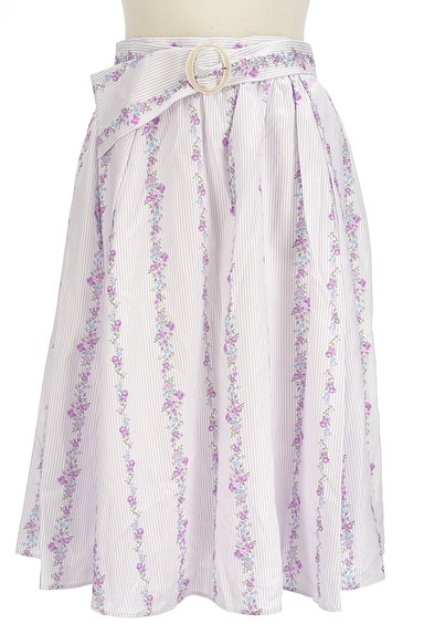 LAISSE PASSE（レッセパッセ）の古着「花柄ストライプフレアスカート（スカート）」大画像１へ