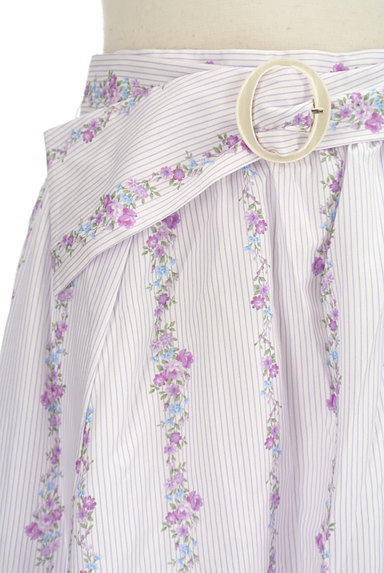 LAISSE PASSE（レッセパッセ）の古着「花柄ストライプフレアスカート（スカート）」大画像４へ