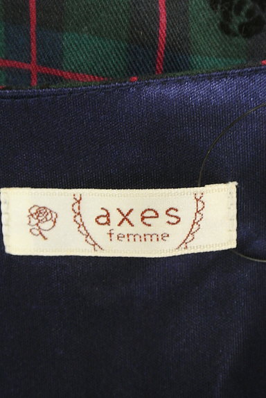 axes femme（アクシーズファム）の古着「チェック×猫柄フレアワンピース（ワンピース・チュニック）」大画像６へ