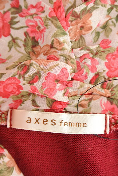axes femme（アクシーズファム）の古着「花柄シフォン切替タイリボンカットソー（カットソー・プルオーバー）」大画像６へ