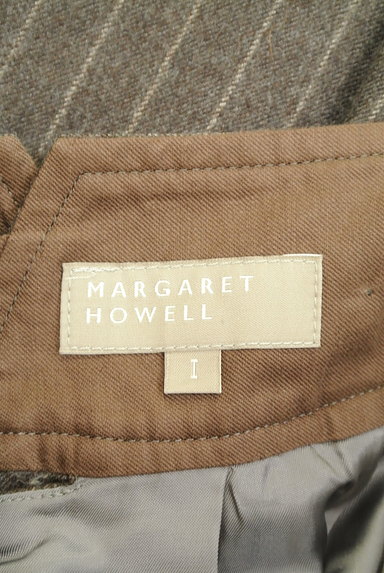 MARGARET HOWELL（マーガレットハウエル）の古着「ストライプ柄膝下丈ウールスカート（スカート）」大画像６へ