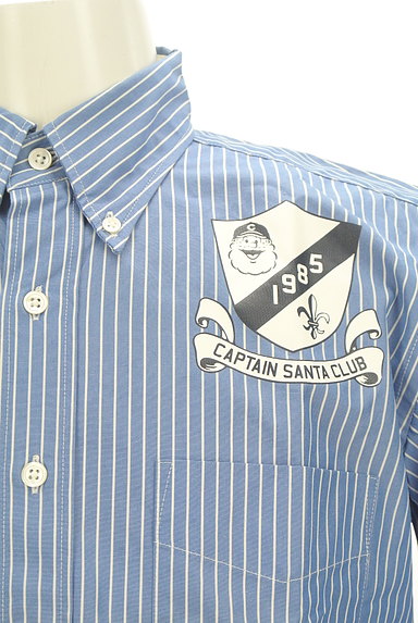 CAPTAIN SANTA（キャプテンサンタ）の古着「ワンポイントストライプシャツ（カジュアルシャツ）」大画像４へ