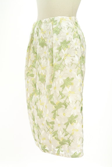STRAWBERRY-FIELDS（ストロベリーフィールズ）の古着「膝下丈花刺繍オーガンジースカート（スカート）」大画像３へ