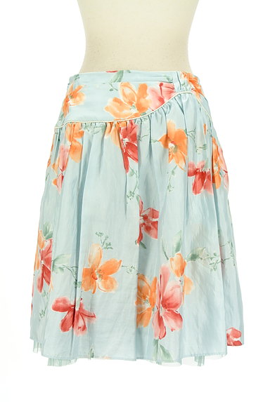 Lois CRAYON（ロイスクレヨン）の古着「サテン調花柄フレアスカート（スカート）」大画像２へ
