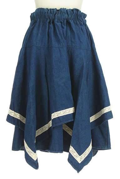 axes femme（アクシーズファム）の古着「イレヘム刺繍レースデニムスカート（スカート）」大画像２へ