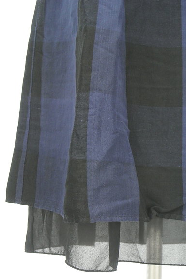 POU DOU DOU（プードゥドゥ）の古着「チェック柄裾シフォンフレアワンピ（ワンピース・チュニック）」大画像５へ
