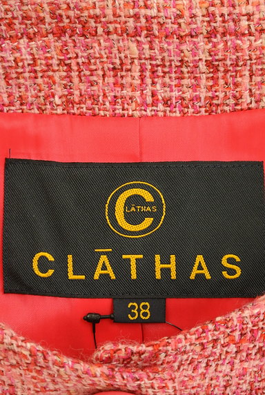 CLATHAS（クレイサス）の古着「ミドル丈ノーカラーツイードジャケット（ジャケット）」大画像６へ