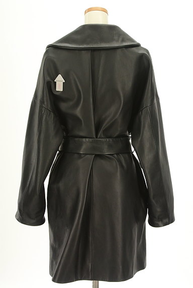 BLACK BY MOUSSY（ブラックバイマウジー）の古着「ファー襟ミドル丈レザーコート（トレンチコート）」大画像４へ