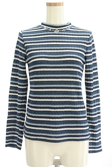 axes femme（アクシーズファム）の古着「装飾ボーダーカットソー（ニット）」大画像１へ