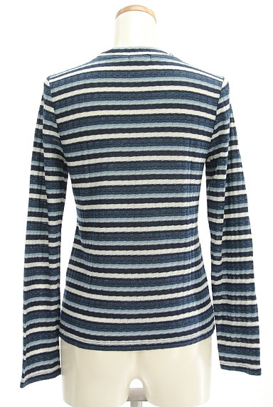 axes femme（アクシーズファム）の古着「装飾ボーダーカットソー（ニット）」大画像２へ