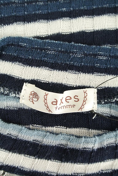 axes femme（アクシーズファム）の古着「装飾ボーダーカットソー（ニット）」大画像６へ