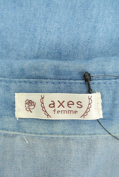 axes femme（アクシーズファム）の古着「七分袖レース切替ダンガリーシャツ（カジュアルシャツ）」大画像６へ