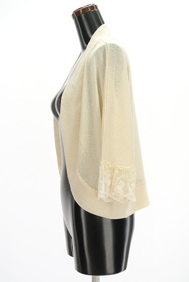 axes femme（アクシーズファム）の古着「刺繍チュールフリル袖カーディガン（カーディガン・ボレロ）」大画像３へ