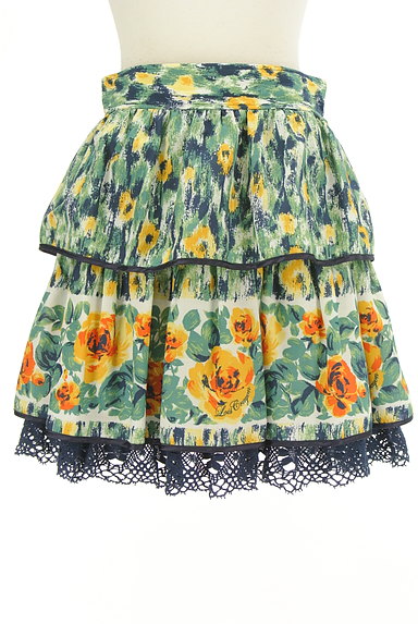 Lois CRAYON（ロイスクレヨン）の古着「裾レース花柄フリルミニスカート（ミニスカート）」大画像１へ