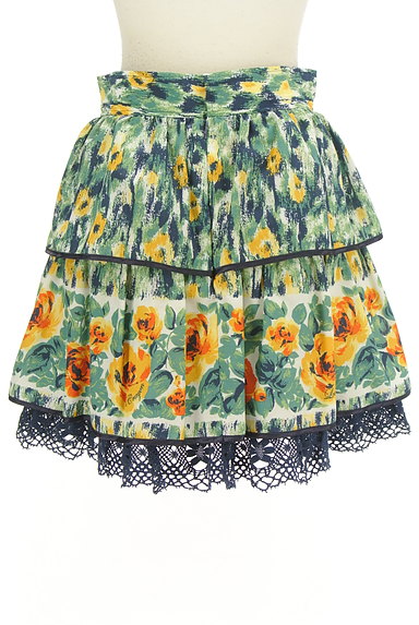 Lois CRAYON（ロイスクレヨン）の古着「裾レース花柄フリルミニスカート（ミニスカート）」大画像２へ