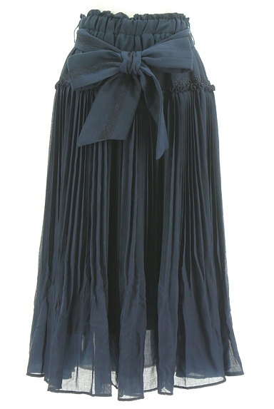 axes femme（アクシーズファム）の古着「リボン付きミモレ丈プリーツスカート（ロングスカート・マキシスカート）」大画像１へ