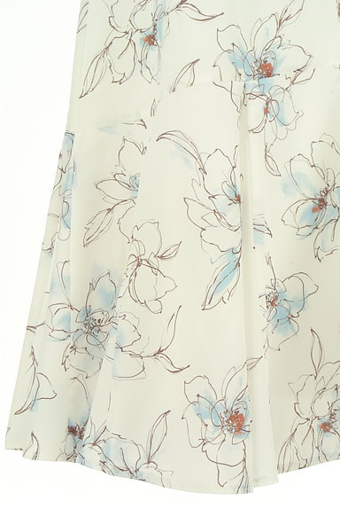 JUSGLITTY（ジャスグリッティー）の古着「ミモレ丈斜めフリル花柄スカート（ロングスカート・マキシスカート）」大画像５へ