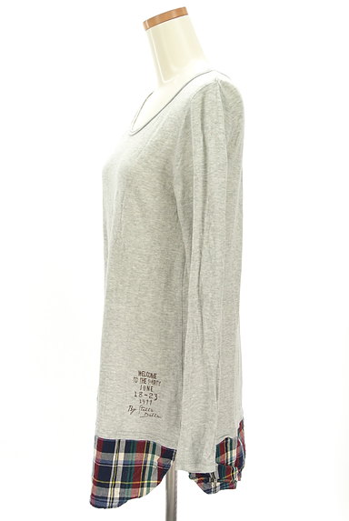 CUBE SUGAR（キューブシュガー）の古着「レイヤード風裾シャツカットソー（Ｔシャツ）」大画像３へ
