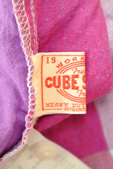 CUBE SUGAR（キューブシュガー）の古着「チェック柄コットンリネンチュニック（ワンピース・チュニック）」大画像６へ