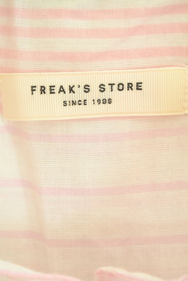 FREAK'S STORE（フリークスストア）の古着「ストライプ柄バンドカラーロングシャツ（ブラウス）」大画像６へ