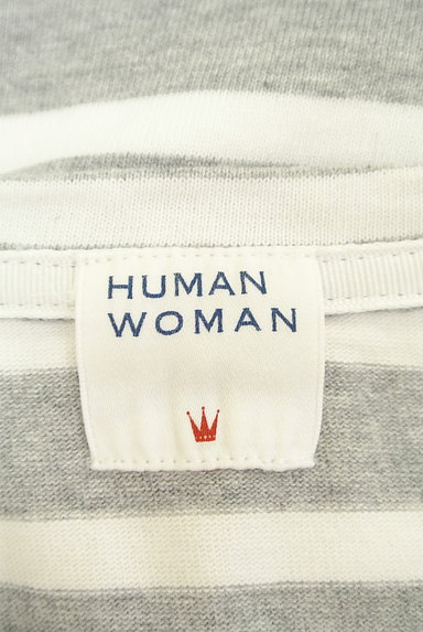 HUMAN WOMAN（ヒューマンウーマン）の古着「ボートネックボーダーカットソー（カットソー・プルオーバー）」大画像６へ