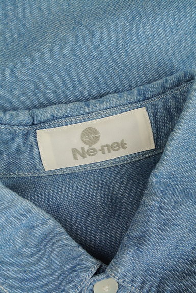 Ne-net（ネネット）の古着「ネコプリントロングダンガリーシャツ（カジュアルシャツ）」大画像６へ