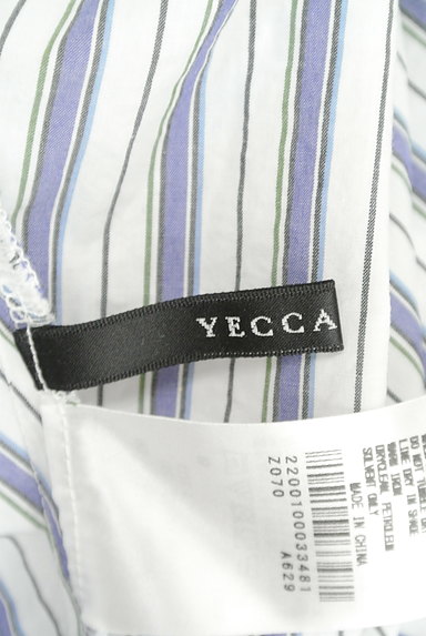 YECCA VECCA（イェッカヴェッカ）の古着「ノーカラーストライプ柄ワイドシャツ（カットソー・プルオーバー）」大画像６へ