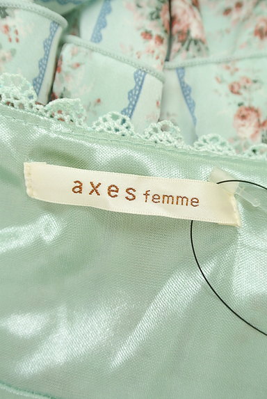 axes femme（アクシーズファム）の古着「レースアップ花柄サテンワンピ（ワンピース・チュニック）」大画像６へ
