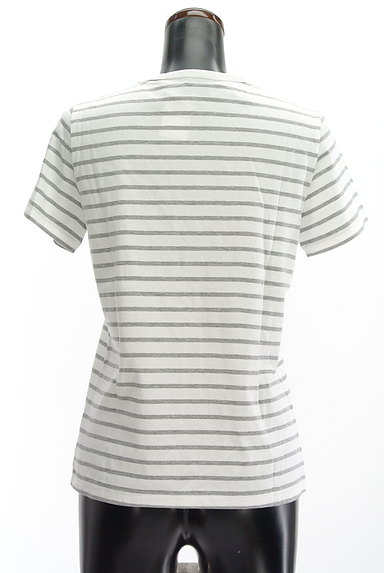 HUMAN WOMAN（ヒューマンウーマン）の古着「白×グレーボーダーTシャツ（Ｔシャツ）」大画像２へ