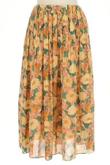 CHILD WOMAN（チャイルドウーマン）の古着「ミモレ丈花柄シフォンプリーツスカート（ロングスカート・マキシスカート）」大画像１へ
