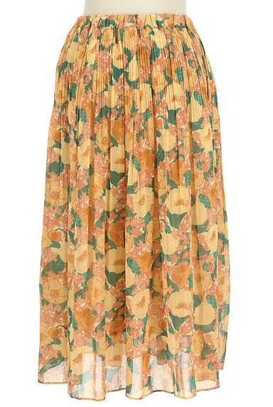 CHILD WOMAN（チャイルドウーマン）の古着「ミモレ丈花柄シフォンプリーツスカート（ロングスカート・マキシスカート）」大画像２へ