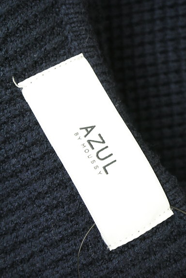 AZUL by moussy（アズールバイマウジー）の古着「Ｖネックワッフルロングニット（ニット）」大画像６へ