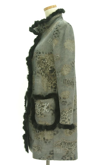 ITALIYA（伊太利屋）の古着「ファー付きアニマル柄ロングコート（コート）」大画像３へ