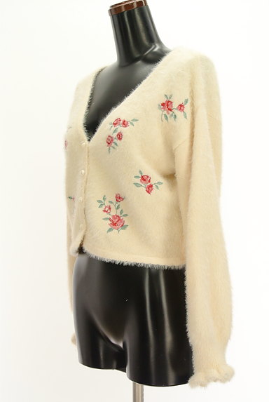 axes femme（アクシーズファム）の古着「花刺繍フリル袖カーディガン（カーディガン・ボレロ）」大画像３へ