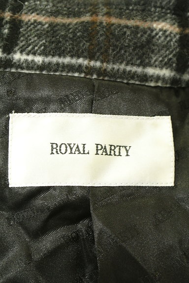 ROYAL PARTY（ロイヤルパーティ）の古着「ウエストリボンチェック柄ロングコート（コート）」大画像６へ