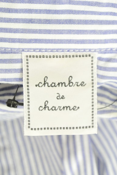 chambre de charme（シャンブルドゥシャーム）の古着「くるみボタンストライプ柄七分袖シャツ（カジュアルシャツ）」大画像６へ