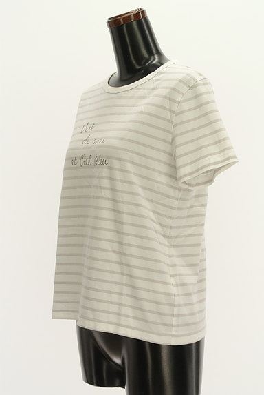 HUMAN WOMAN（ヒューマンウーマン）の古着「ロゴボーダーTシャツ（Ｔシャツ）」大画像３へ