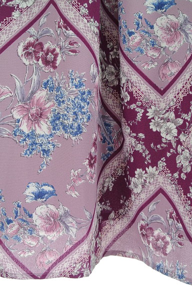 MAKELET LYON（メイクレットリヨン）の古着「ミモレ丈花柄シフォンスカート（ロングスカート・マキシスカート）」大画像５へ
