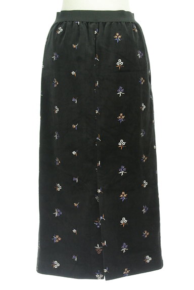 SLOBE IENA（スローブイエナ）の古着「小花柄刺繍ミモレ丈ベロアスカート（ロングスカート・マキシスカート）」大画像２へ