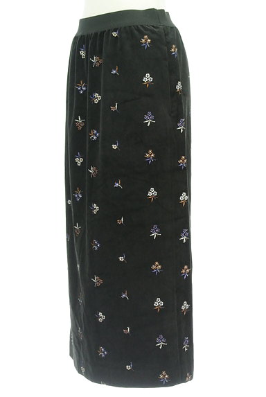 SLOBE IENA（スローブイエナ）の古着「小花柄刺繍ミモレ丈ベロアスカート（ロングスカート・マキシスカート）」大画像３へ