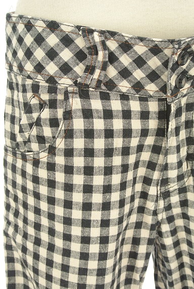 CUBE SUGAR（キューブシュガー）の古着「チェック柄膝下丈ワイドパンツ（パンツ）」大画像４へ