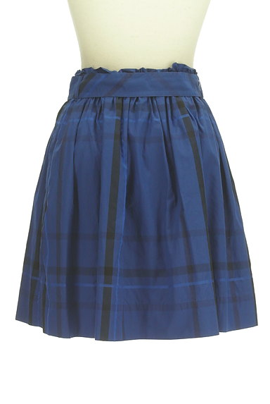 BURBERRY BLUE LABEL（バーバリーブルーレーベル）の古着「ベルト付きチェック柄ミニフレアスカート（ミニスカート）」大画像２へ