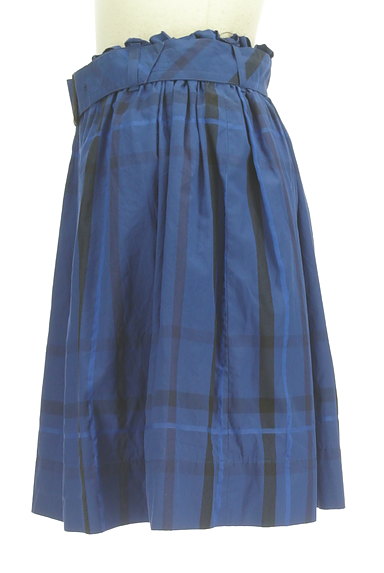 BURBERRY BLUE LABEL（バーバリーブルーレーベル）の古着「ベルト付きチェック柄ミニフレアスカート（ミニスカート）」大画像３へ
