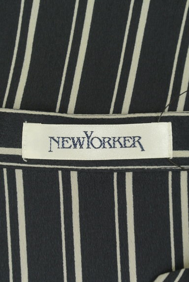 NEW YORKER（ニューヨーカー）の古着「裾タックストライプ柄シフォンカットソー（カットソー・プルオーバー）」大画像６へ