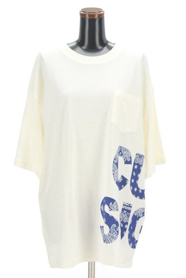 CUBE SUGAR（キューブシュガー）の古着「ペイズリー柄ロゴTシャツ（Ｔシャツ）」大画像１へ