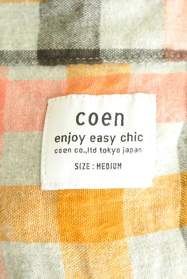 coen（コーエン）の古着「コットンリネンチェックシャツ（カジュアルシャツ）」大画像６へ