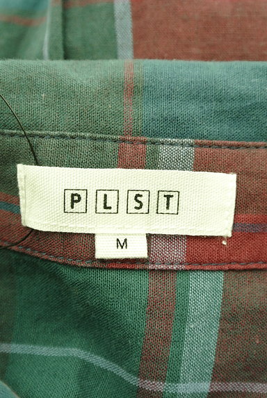 PLST（プラステ）の古着「ラウンドヘムチェック柄シャツ（カジュアルシャツ）」大画像６へ