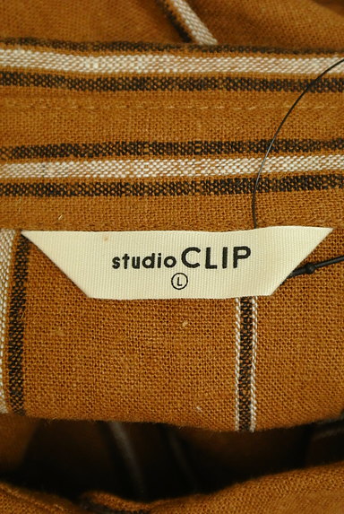 studio CLIP（スタディオクリップ）の古着「ウエストゴムストライプ柄シャツワンピ（ワンピース・チュニック）」大画像６へ